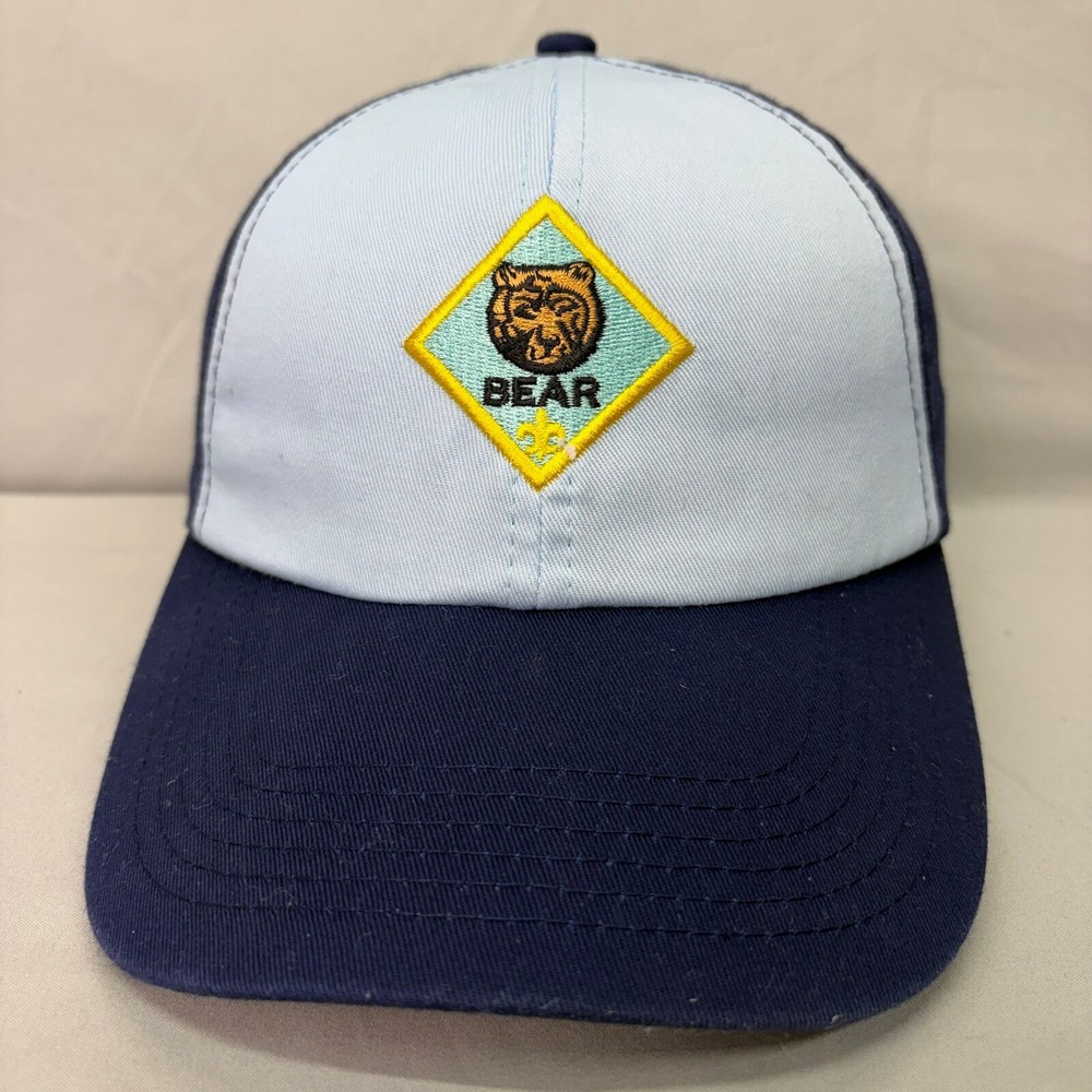 Cub Scouts Cap Bear Twill Youth S/M Blue Embroidered Patch Hat 85292